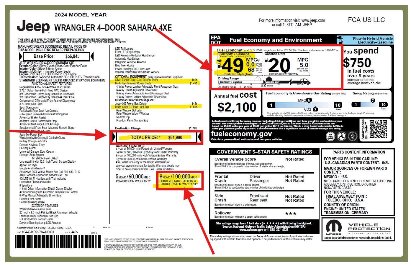 2 thumbnail image of  2024 Jeep Wrangler 4xe Sahara