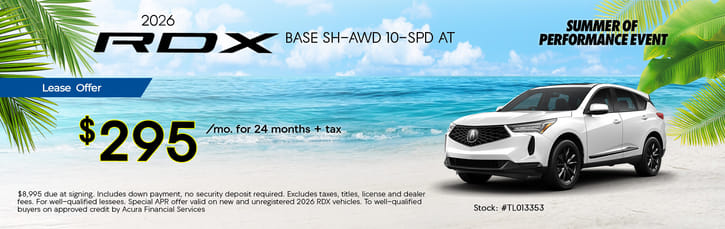 Lease Loyalty/Conquest 2026 Acura RDX Base $295