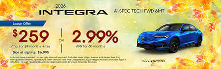 Lease 2026 Acura Integra A-Spec Tech $259