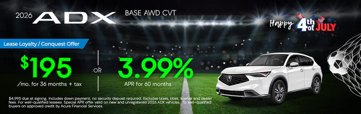 Lease Loyalty/Conquest 2026 Acura ADX Base $195