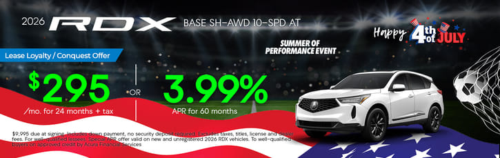 Lease Loyalty/Conquest 2026 Acura RDX Base $295