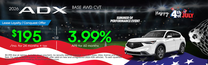 Lease Loyalty/Conquest 2026 Acura ADX Base $195