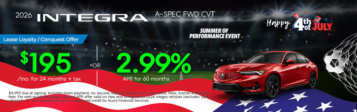 Lease Loyalty/Conquest 2026 Acura Integra Base $195
