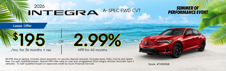 Lease 2026 Acura Integra A-Spec $195