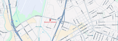 map of Acura of Concord