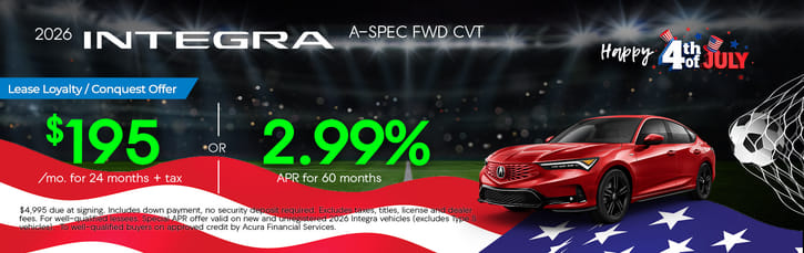 Lease Loyalty/Conquest 2026 Acura Integra Base $195