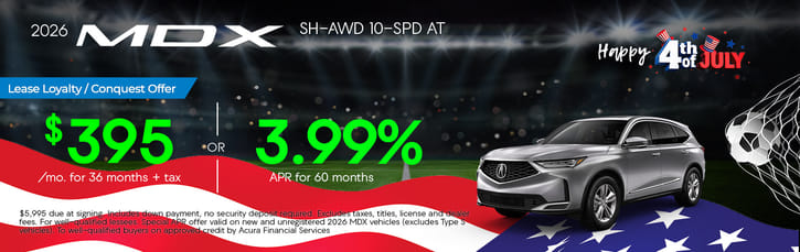 Lease Loyalty/Conquest 2026 Acura MDX Base $395