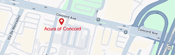 map of Acura of Concord