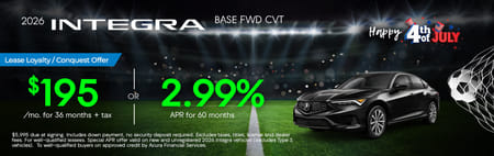 New 2026 Acura Integra Base Finance Special