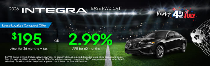 Lease Loyalty/Conquest 2026 Acura Integra Base $195