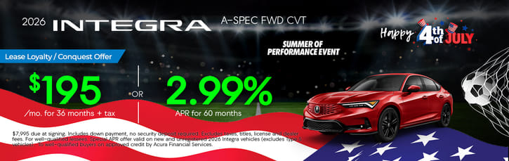 Lease Loyalty/Conquest 2026 Acura Integra Base $195