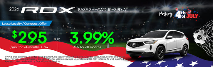 Lease Loyalty/Conquest 2026 Acura RDX Base $295