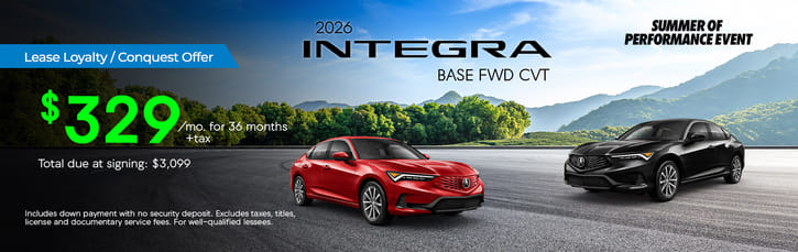 Lease Loyalty/Conquest 2026 Acura Integra Base $329