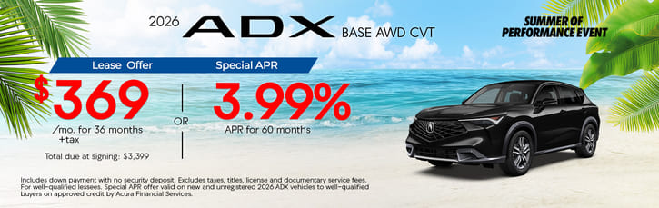Lease Loyalty/Conquest 2026 Acura ADX Base $369
