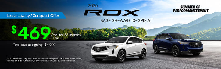 Lease Loyalty/Conquest 2026 Acura RDX Base $469