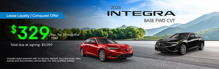 Lease Loyalty/Conquest 2026 Acura Integra Base $329