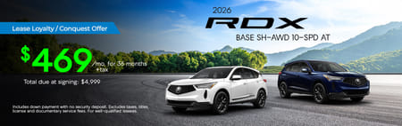 Lease Loyalty/Conquest 2026 Acura RDX Base $469