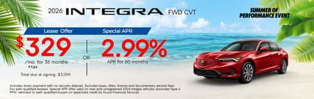 Lease Loyalty/Conquest 2026 Acura Integra Base $329