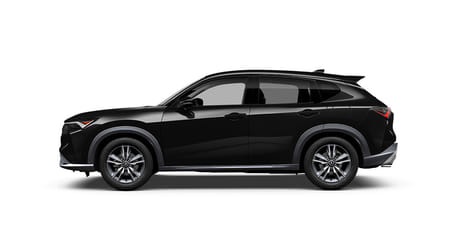Driver side view of a black 2026 ADX on a white background.