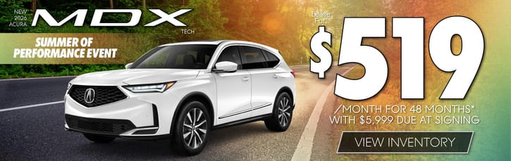 New 2026 Acura MDX TECH Lease for $519 a month for 48 months with $5,999 due at signing