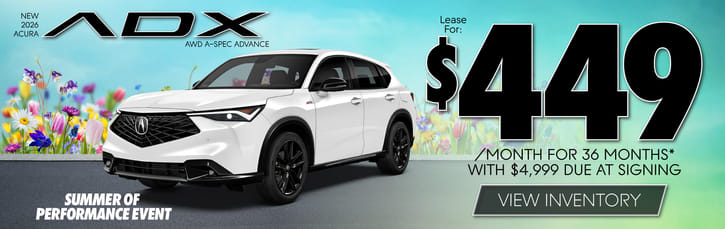 New 2026 Acura ADX AWD A-SPEC ADVANCE	Lease for $449 a month for 36 months with $4,999 due at signing*