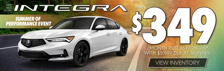 New 2026 Acura INTEGRA A-SPEC Lease for $349 a month for 36 months with $5,999 due at signing