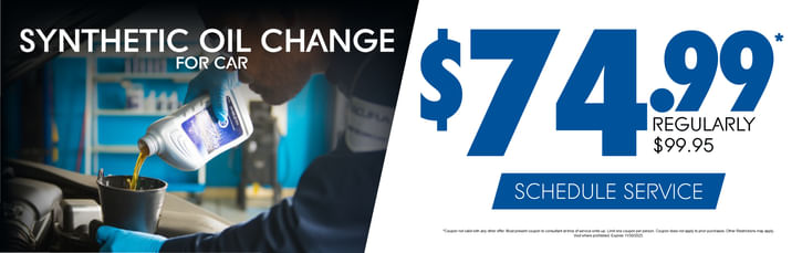 Oil Change Synthetic $74.99