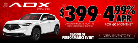 New 2025 Acura ADX 2WD A-SPEC "Lease for $399 a month for 36 months* with $4,199 due at signing Or get 4.99% APR for 60 Months**"
