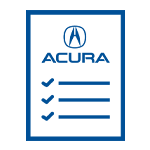 blue acura multi-point inspection icon
