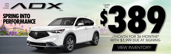 New 2026 Acura ADX AWD	Lease for $389 a month for 36 months with $3,999 due at signing*