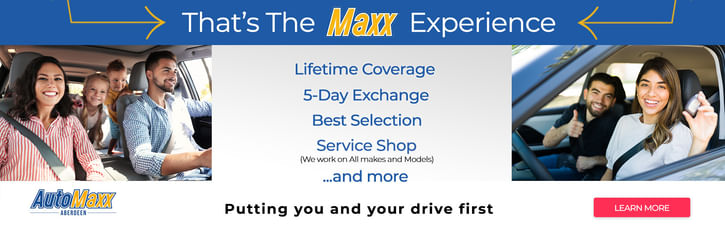 Happy Customers inside the car on the left and happy woman driving on the right