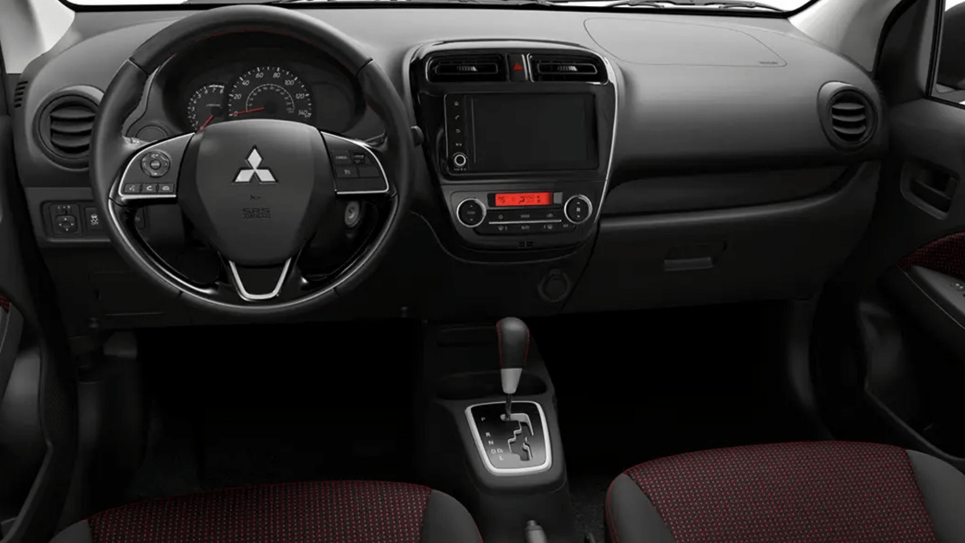 2024 Mitsubishi Mirage dashboard and infotainment system close-up in Brandon, FL
