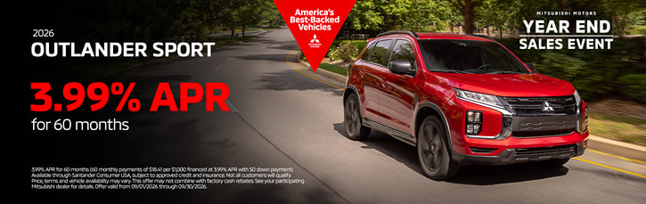 New 2026 Mitsubishi Outlander Sport Finance Special 3.99% APR Special
