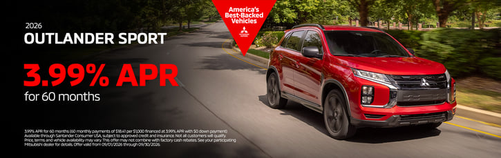 New 2026 Mitsubishi Outlander Sport Finance Special 3.99% APR Special