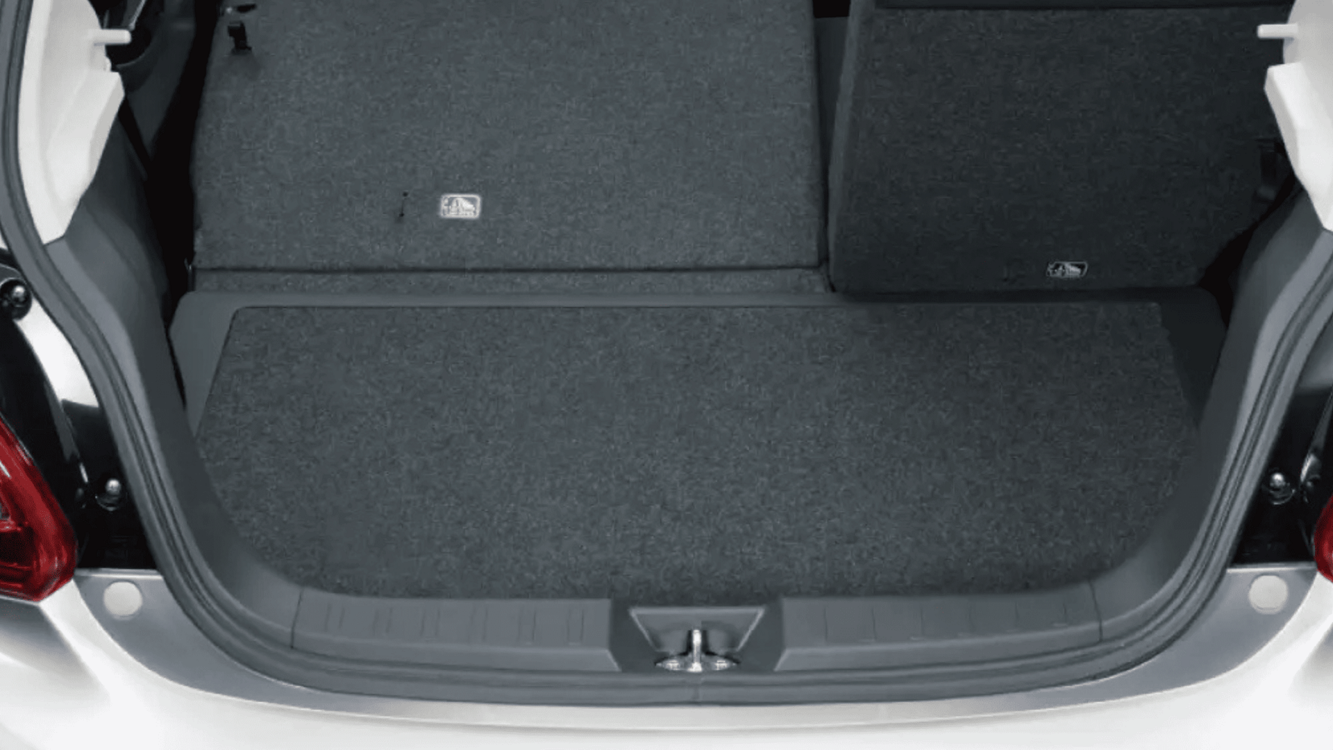 2024 Mitsubishi Mirage rear cargo space with folded seats shown in Brandon, FL