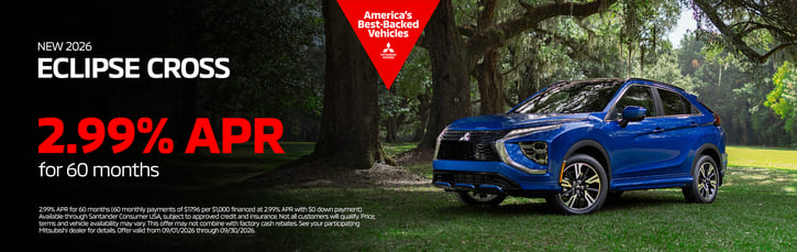 New 2026 Mitsubishi Eclipse Cross Finance Special 2.99% APR Special