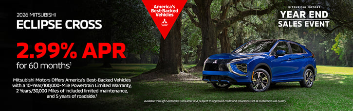 New 2026 Mitsubishi Eclipse Cross Finance Special 2.99% APR Special