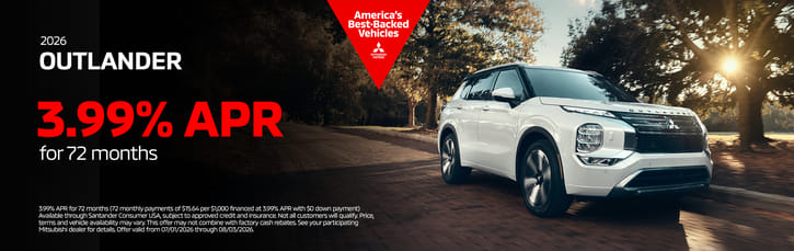 New 2026 Mitsubishi Outlander Finance Special 3.99% APR Special