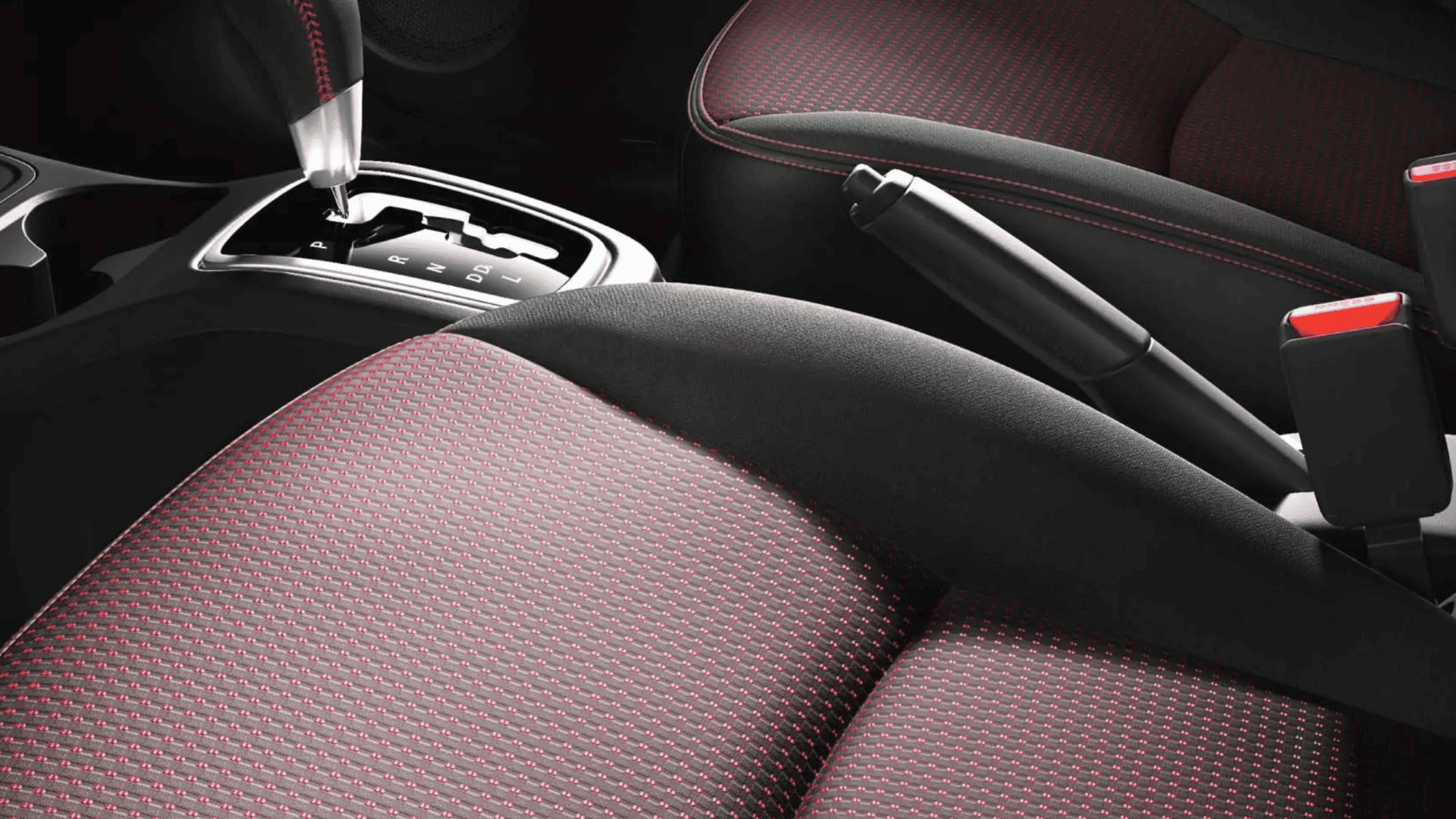 2024 Mitsubishi Mirage G4 red-accented seats with automatic gear shifter in Brandon, FL