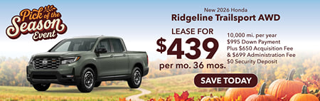 2026 Honda Ridgeline TrailSport $439