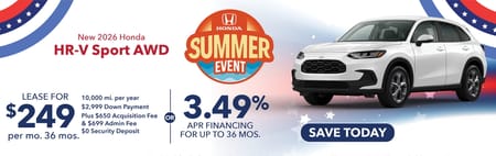 Especial 2026 Honda HR-V Sport $249