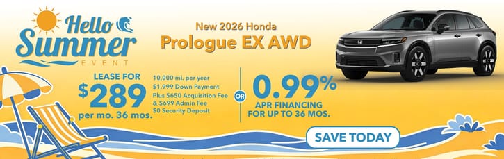 Lease 2026 Honda Prologue EX $289
