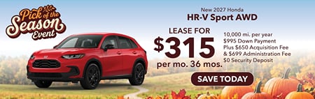 Lealtad de Arrendamiento/Conquista 2027 Honda HR-V Sport $315