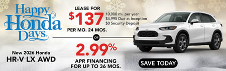 Lease Offer on 2026 Honda HR-V