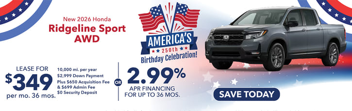 Lease 2026 Honda Ridgeline Sport $349