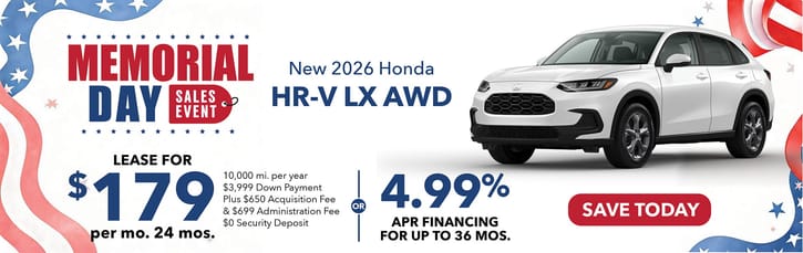 Lease 2026 Honda HR-V LX $179