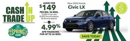 Lease 2026 Honda Civic LX $149