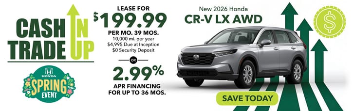 Lease 2026 Honda CR-V LX $199.99