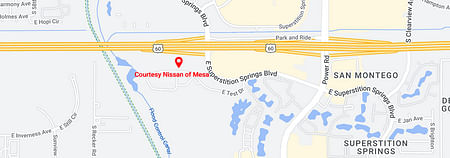 map of Courtesy Nissan of Mesa