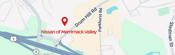map of Nissan of Merrimack Valley